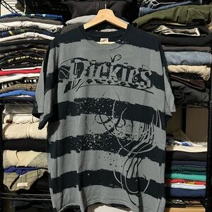 AOP Dickies Black and Gray Striped Graphic Tee